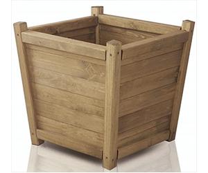 Liz Frances Primrose Plant Pot Wooden Square Tapered Planter 55cm