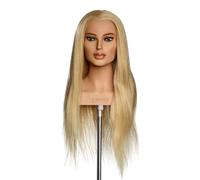 Liz L'IMAGE Hairdressing Head with Approx. 60 cm Real Hair with Eyelashes and Freckles + Extra Hair Volume 260 g
