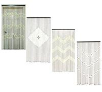 Lizaa Heavy Duty Bamboo Wooden Beaded Door Curtain Caravan Summer Blind Fly Mosquito Screen Hanging Partition Room Divider Assorted 90 x 180cm