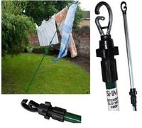Lizaa Twist Lock Metal Galvanised Washing Prop Line Outdoor 2.4M Strong Telescopic Laundry Clothes Dryer Extendable Support Pole