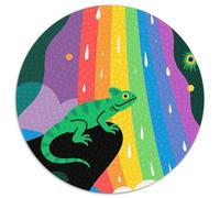 Lizard 1000 Pieces Jigsaw Reptile Round Jigsaw for Adults And Kids Colorful Unique Challenge Games Scene Creative 1000pcs (67.5x67.5cm)