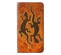 Lizard Aboriginal Art PU Leather Flip Case Cover For Google Pixel 4a 5G
