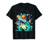 Lizard Animal Music Headphone Artwork Sunglasses T-Shirt