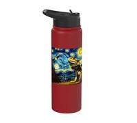 Lizard Bearded Dragon Lizard Starry Night Lizard Stainless Steel Insulated Water Bottle