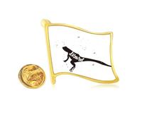 Lizard Black And White Animal Golden Metal Flag Lapel Pin Badge