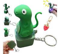 Lizard Button Keychain, 2026 New Upgraded Lizard Keychain Sound Press to Make a Sound Relieve Stress, Portable Rechargeable Keychain with Colorful Lights for Gift Halloween (1Lizard snake)