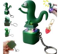 Lizard Button Keychain, 2026 New Upgraded Lizard Keychain Sound Press to Make a Sound Relieve Stress, Portable Rechargeable Keychain with Colorful Lights for Gift Halloween (1Lizard)