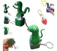 Lizard Button Keychain, 2026 New Upgraded Lizard Keychain Sound Press to Make a Sound Relieve Stress, Portable Rechargeable Keychain with Colorful Lights for Gift Halloween (Lizard+Lizard snake)