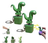 Lizard Button Keychain , Lizard Keychain Sound Button , Rechargeable Sound Buttons with Colorful Lights , Portable Stress Reliever for Anxiety & Sensory Fun , Frog Croaking with Sounds (A-2PCS)