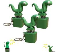 Lizard Button Keychain,Lizard Keychain Sound,Fun Rechargeable Animal Keychains Stress Reliever with Colorful Lights,Rechargeable Funny Stress Relief Gadget (A-3pcs)