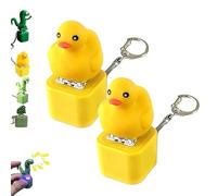 Lizard Button Keychain, Lizard Keychain Sound, Rechargeable Frog Croaking Keychains, Croak Frog Keychains, Duck Keyboard, Funny Stress Relief Keychain for Adults Kids (2Pcs-b)