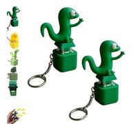 Lizard Button Keychain, Lizard Keychain Sound, Rechargeable Frog Croaking Keychains, Duck Keyboard, Funny Stress Relief for Adults Kids (2Pcs-e)