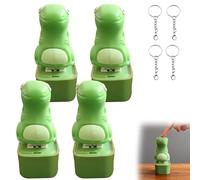 Lizard Button Keychain,Portable Lizard Sound Keychain with LED Light,Rechargeable Animal Keychains,Accessory for Office Travel Use (4PCS)