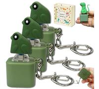 Lizard Button Keychain, Rechargeable Lizard Sound Keychain Button Toy with Colorful Light & Sound, Lizard Button Press Fidget Toy, Portable Fun Decorative Keychains, Anxiety Relief Toy (3PC-B)
