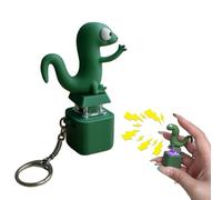 Lizard Button Keychain, Rechargeable Lizard Sound Keychain with Colorful Lights, Press Anxiety Relief & Fun, Portable Unique Gifts for Friends (Lizard, 3)