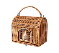 Lizard Carrier - House for Sleeping with Handle, Washable All Weather Rattan Travel Carrier for Bearded Dragon, for Small Animals, Parrots, Lizards, Gecko Leopard, Spider, Turtle