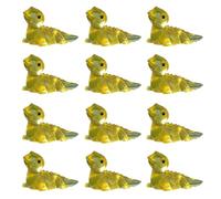 Lizard Decor Set Decorative Statues 12pcs Mini Figurine Resin Tiny Cabrite Ornament Miniature Animal Statue Toy Fairy Garden Microlandscape Desktop Yellow
