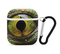 Lizard Eyes Earphone Case Cover Compatible with AirPods 1&2 Shockproof Bluetooth Headset Case White-style