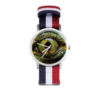 Lizard Eyes Sport Watch for Men Women Nylon Strap Wrist Watch Analog Quartz Watch