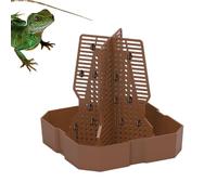 Lizard Feeding Dish - Sturdy 209 Grams, Anti Tipping Stand, Terrarium Corner Box | Leopard Tortoise Frog Iguana Enclosure Supplies Pet Care Mealworm Basin Spider Keeper Durable Plate Gift