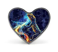 Lizard Gecko Thunder Funny Lapel Pins Heart Button Brooch Badge Pin Hat Clothes Bag Jewelry for Men Women