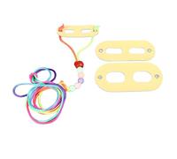 Lizard Harness Leash Set Colorful Wood Beads Adjustable Safety Reptile Harness Leash for Bearded Dragon Lizard Reptiles Small Animals Premium Faux Leather Durable Easy to Clean (Yellow)