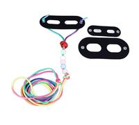 Lizard Harness Leash Set Colorful Wood Beads Adjustable Safety Reptile Harness Leash for Bearded Dragon Lizard Reptiles Small Animal Outdoor Adventure Faux Leather Durable (Black)