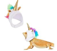 Lizard Hat for Bearded Dragon - Soft Fuzzy Plush Cap with Adjustable Chin Strap & Crown Decor Reptile Headwear Halloween Costume Outfit Photo Props for Gecko Chameleon