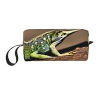 Lizard HD Cosmetic Bags for Women Portable Makeup Bag Travel Storage Bag Daily Receive BagLarge Capacity Toiletry Bag, White, One Size