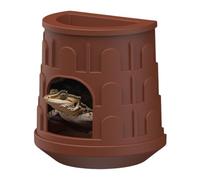 Lizard Hideaway - Reptile Hidden Cave, Removable Shelter | Aquarium Tank Decor with Food Waters, Natural Habitat for Green Iguanas, Tree Frog, Gecko, Amphibian, and Small 5.12x4.72x3.23 Inches