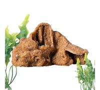 Lizard House, Resin Reptile Caves, Adorable Compact Resin Bearded Dragon Cave, Multi-Functional Terrarium Basking for Gecko Shrimp Amphibians Tank Decor, Brown