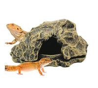 Lizard House, Simulation Rock Tortoise House for Lizards, Landscape Basking Area Aquarium Decor Small Fish Tank Accessories for Ball Pythons Tortoise Amphibians