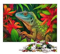 Lizard in Rain Forest Puzzles 500 Piece Puzzles Jigsaw Puzzles for Adults Educational Game Challenge Toy 500pcs (52x38cm)