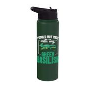 Lizard Keeper Lizard Keeping Not Mess Green Basilisk Stainless Steel Insulated Water Bottle