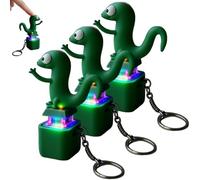 Lizard Keychain Sound, 2025 Rechargeable Fidget Toy with Colorful Lights, Funny Frog Noise Clicker, Portable Stress Relief Sensory Keychain for Anxiety & Travel (2)