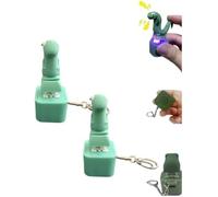 Lizard Keychain Sound Light Function Keyboard Clicker Fidget Accessory Quacking Clicky Decompression Keyring Stress Relief Green Plastic Portable for Daily Carry Office School Relaxing（2PCS）
