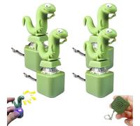 Lizard Keychain Sound, Lizard Button Keychain, Rechargeable Lizards Anxiety Relief Keychain Button Toy with Colorful Light & Sound, Portable Stress Reliever for Anxiety & Sensory Fun