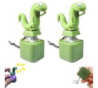 Lizard Keychain Sound, Lizard Button Keychain, Rechargeable Lizards Anxiety Relief Keychain Button Toy with Colorful Light & Sound, Portable Stress Reliever for Anxiety & Sensory Fun