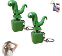 Lizard Keychain Sound - Lizard Button Keychain with Light & Sound, New Fun Rechargeable Keycha in Toy for Adults & Kids, Portable Stress Relief Gadget for Office or Travel (B2PCS)