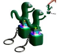 Lizard Keychain Sound, Rechargeable Fidget Toy with Colorful Lights, Funny Stress Relief Keychain for Adults & Kids, Portable Sensory Clicker for Anxiety and Office Fun (3)
