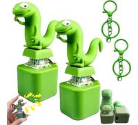 Lizard Keychain Sound, with Rechargeable Led Light & Realistic Croak, Lizard Button Keychain, Rechargeable Keychain with Colorful Lights, Portable Stress Reliever for Anxiety & Sensory Fun (2Pcs)
