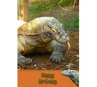 Lizard Komodo Dragon Birthday Card
