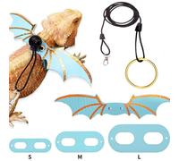 Lizard Leash With Colorful Wings Adjustable Reptile Harness For Small Walking Strap W2V1 Outdoor Pets,Escape-Proof