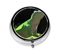 Lizard Looking up at The Sky Mini Round Pill Box, can be Put into Wallet, Pocket, Light and Convenient, 3 Compartment Pill Box, Portable Pill Box,