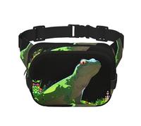Lizard looking up at the sky Pattern trendy fashionable waist bag, unisex travel sports messenger bag