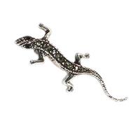 Lizard marcasite set sterling silver brooch .925 x 1 Lizards Brooches