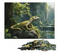 Lizard on Floating Island with Tree Jigsaw Puzzle for Adults, 500 Pieces | Puzzle for Adults: visual matching for a more organised build in spare time.