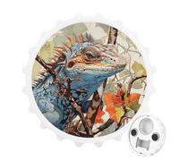 Lizard on The Branch Bottle Opener Funny Magnetic Beer Bottle Opener for Refrigerator Wall Mounted Strong Magnet for Fridge Decorative Beer Opener Gift for Boyfriend Husband Father White
