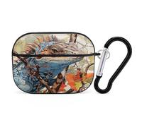 Lizard on The Branch Earbuds Organizer Shockproof Protective Airpods Pro Cover with Carabiner Clip Anti Fall Carrying Earphone Case Cover for Airpods Pro 2nd Generation Black