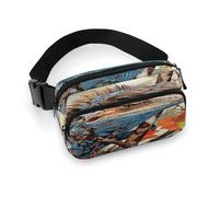 Lizard on The Branch Fanny Pack Belt Bag with Adjustable Strap Fashion Waist Bag for Outdoor Sports Hiking, white, 20x13cm, Full Printed Waist Bag